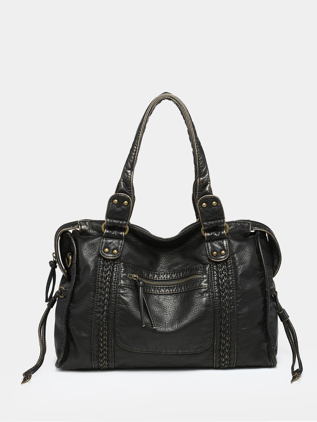 Modische Retro-Motorradtasche im Used-Look, ausgewaschen, gebürstet, mit großem Fassungsvermögen und weichem Material