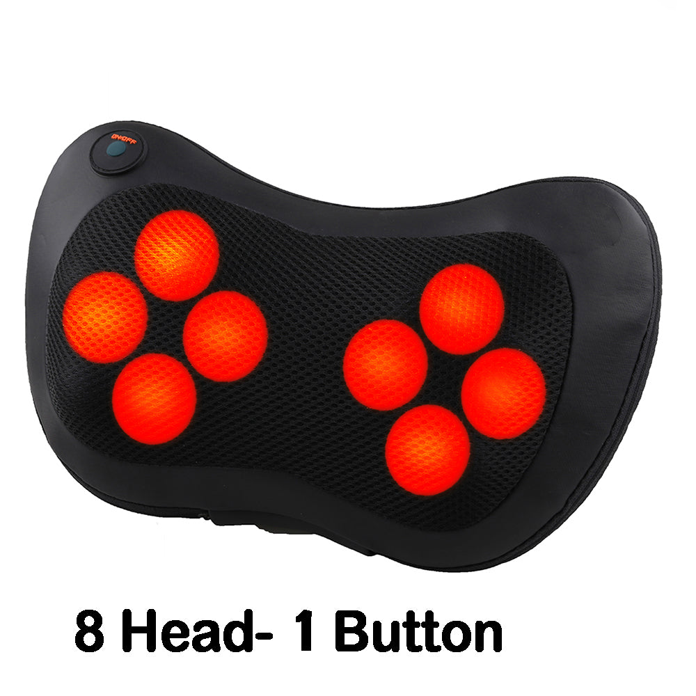 Elektrisches multifunktionales Nackenmassagegerät für Zuhause und Auto, Nacken- und Halswirbelsäulenmassage, Massagekissen zur Entspannung von Taille und Rücken
