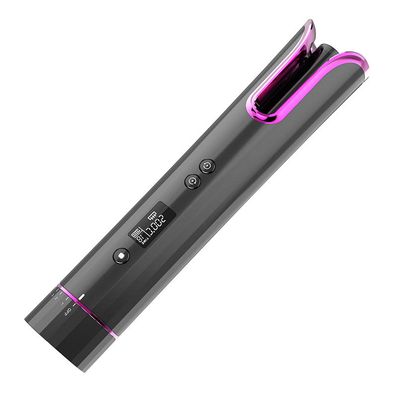 Automatischer Lockenstab – kabelloser, wiederaufladbarer USB-Haarcurler mit Keramikbeschichtung, rotierender Wellen- und T-Waves-Styler, Lockenstab mit Air-Curl-Technologie.