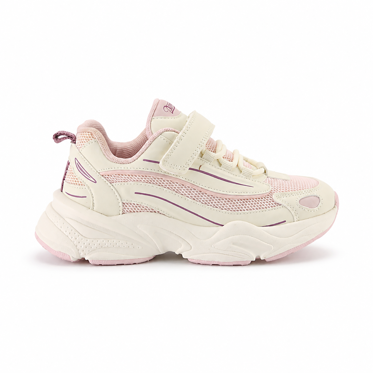 Kinder Chunky Sneaker für Mädchen Rosa-Weiß mit Klettverschluss