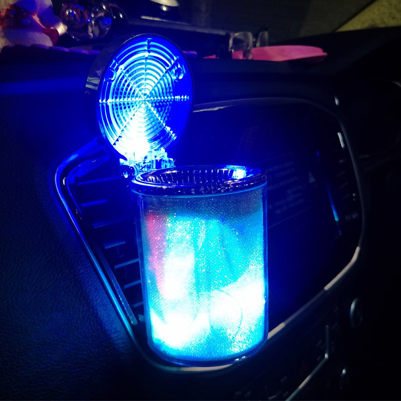 Auto-Aschenbecher mit LED-Licht – RGB Ambientebeleuchtung, tragbarer Zigaretten- und Zigarren-Aschenbecher für das Auto