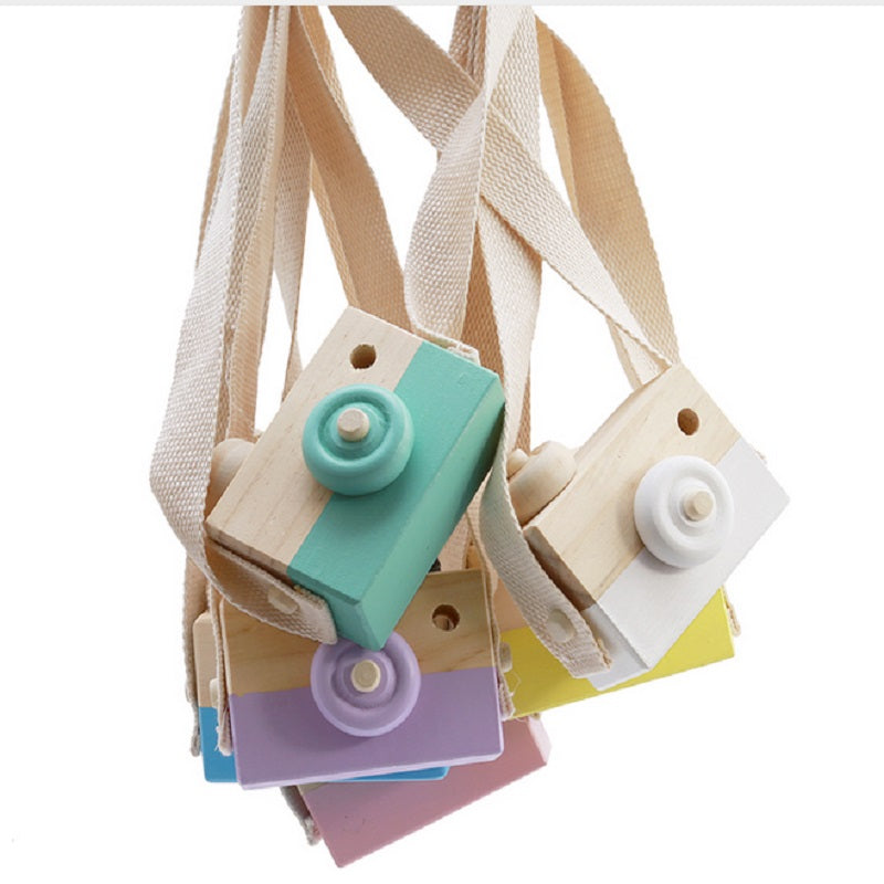 Niedliches Holzspielzeug in Form einer Kamera für Babys und Kinder – hängende Fotografie-Requisite, Dekoration, pädagogisches Spielzeug für Outdoor-Aktivitäten, ideales Geschenk zum Kindertag