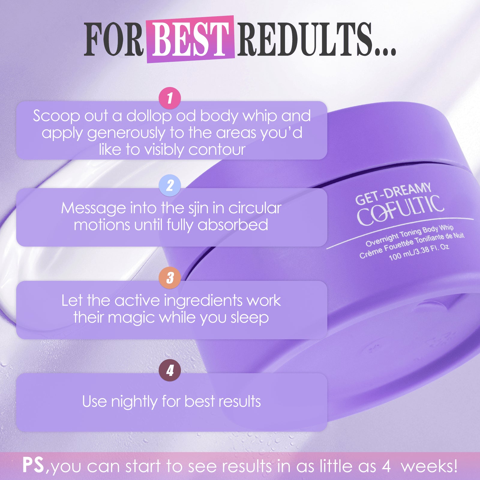 Cofultic Night Sleep Straffende Nachtcreme gegen Falten / zur Glättung von Falten