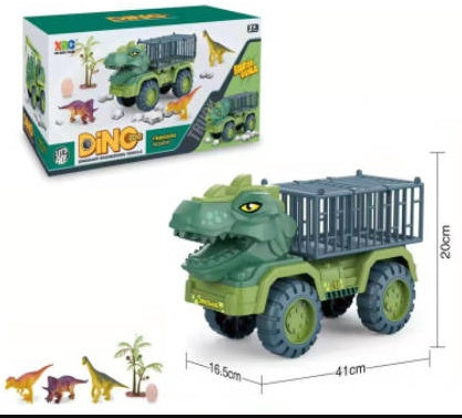Großes Baustellenfahrzeug- und Dinosaurier-Spielzeug-Auto-Set für Kinder