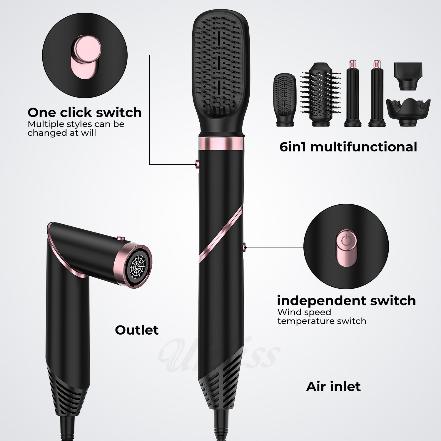 Hochgeschwindigkeits-Haartrockner mit automatischer Haarsaugfunktion