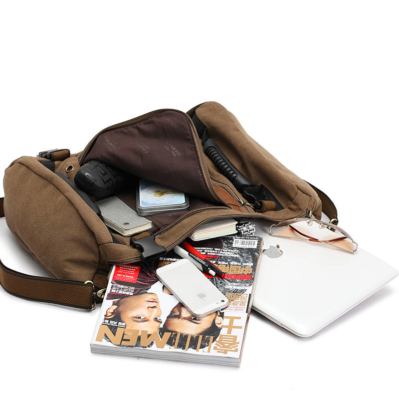 Herren-Canvas-Rucksack, großer Reise- und Schulrucksack, Schulter-Computer-Rucksack, funktionale vielseitige Tasche, multifunktionale Laptop-Tasche