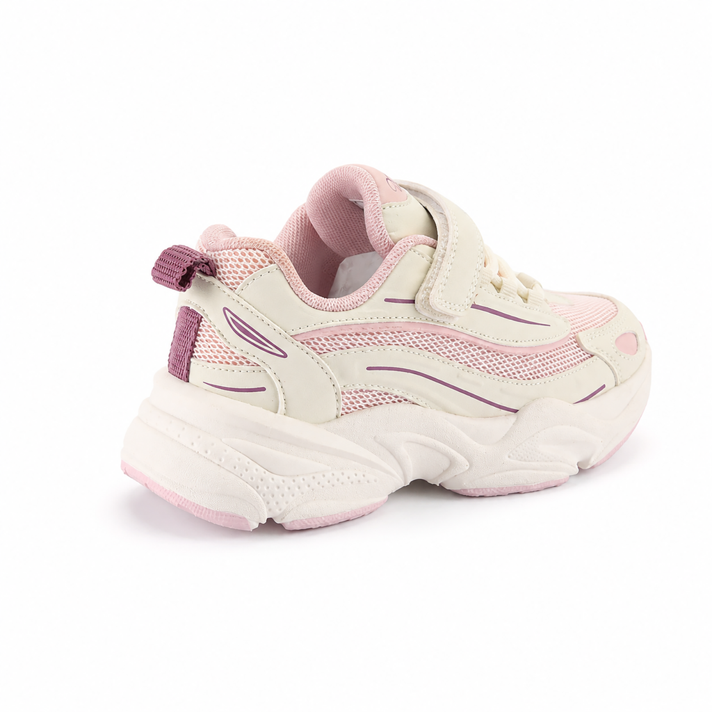 Kinder Chunky Sneaker für Mädchen Rosa-Weiß mit Klettverschluss