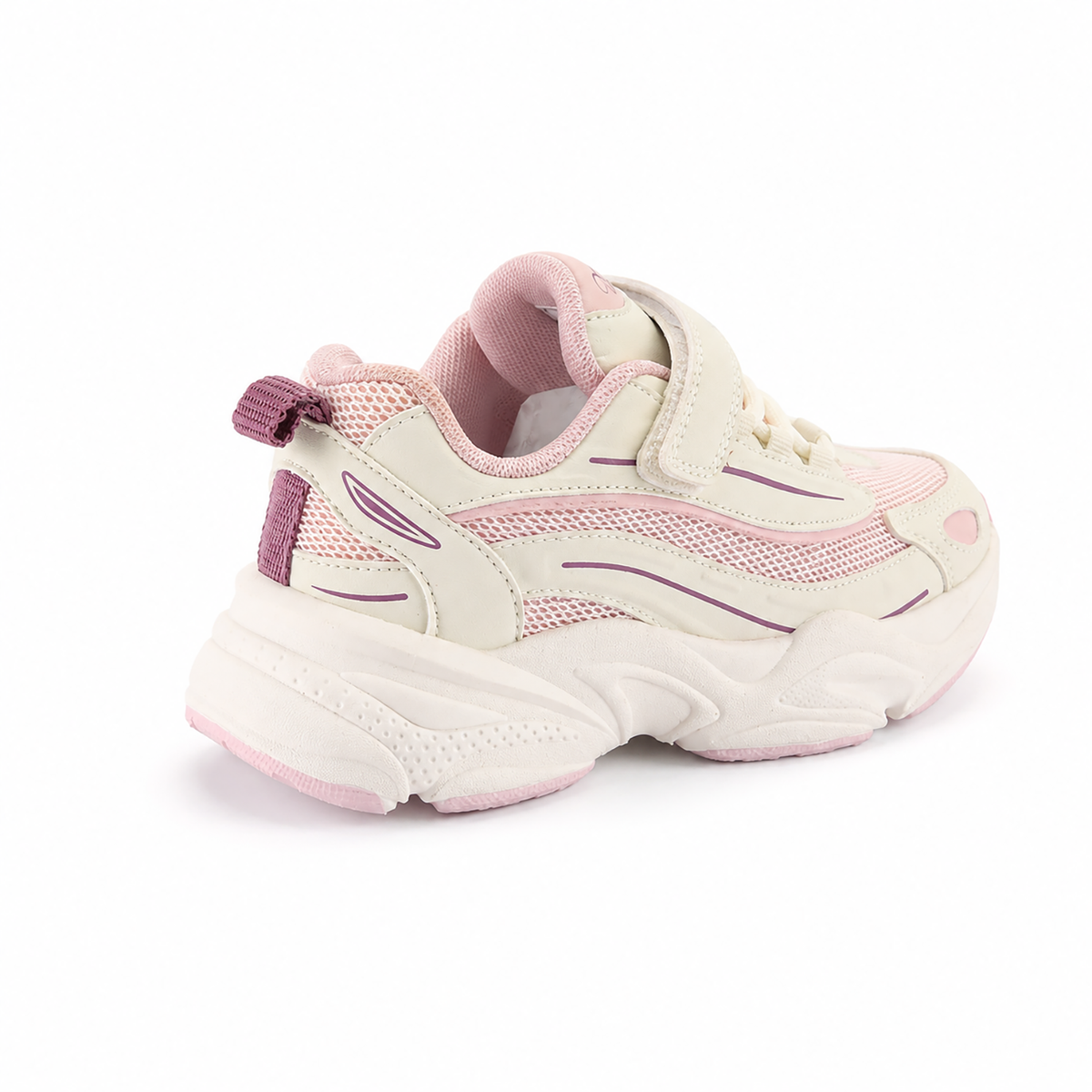 Kinder Chunky Sneaker für Mädchen Rosa-Weiß mit Klettverschluss