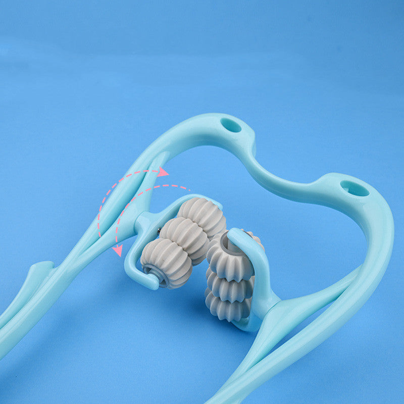 Multifunktionaler manueller Nackenmassager mit sechs Rollen – Massagegerät zur Linderung von Verspannungen