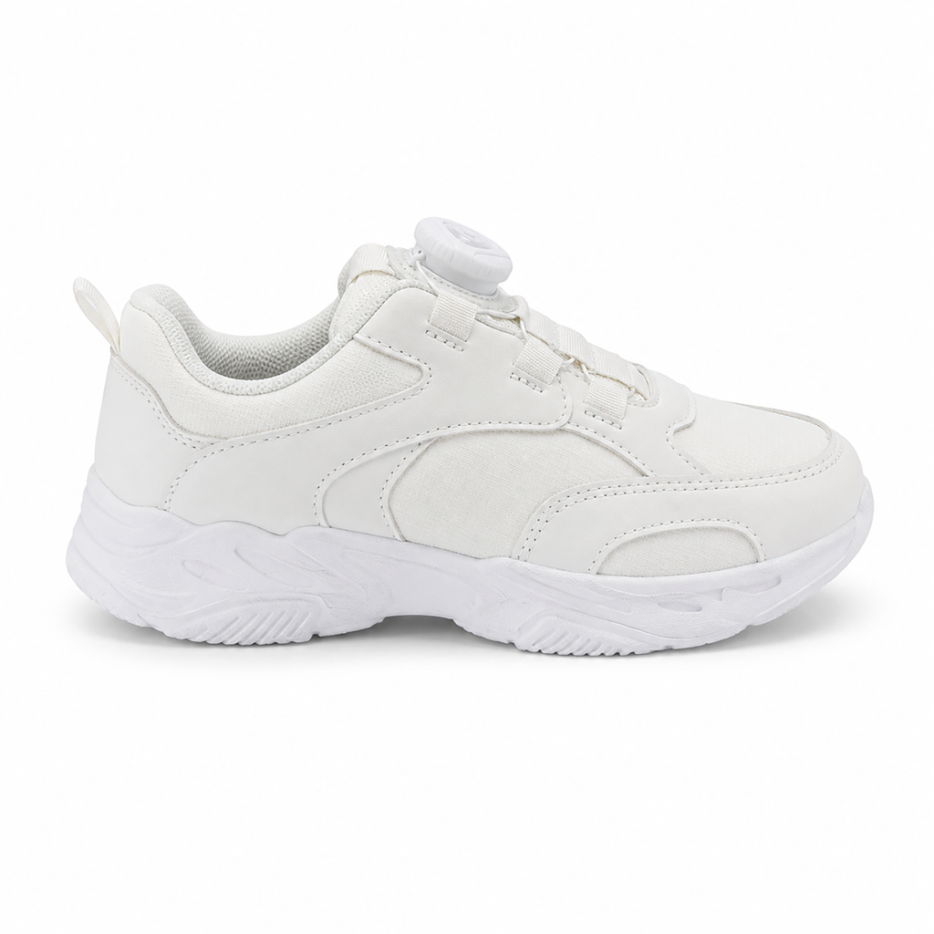 Weiße Kinder Sneaker mit Drehverschluss – AlltagPlus