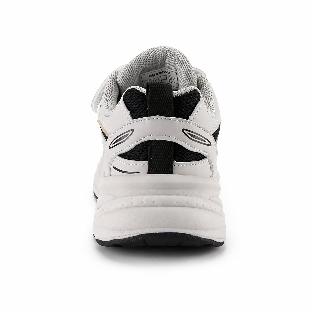 Kinder Chunky Sneaker für Jungen Schwarz-Weiß mit Klettverschluss
