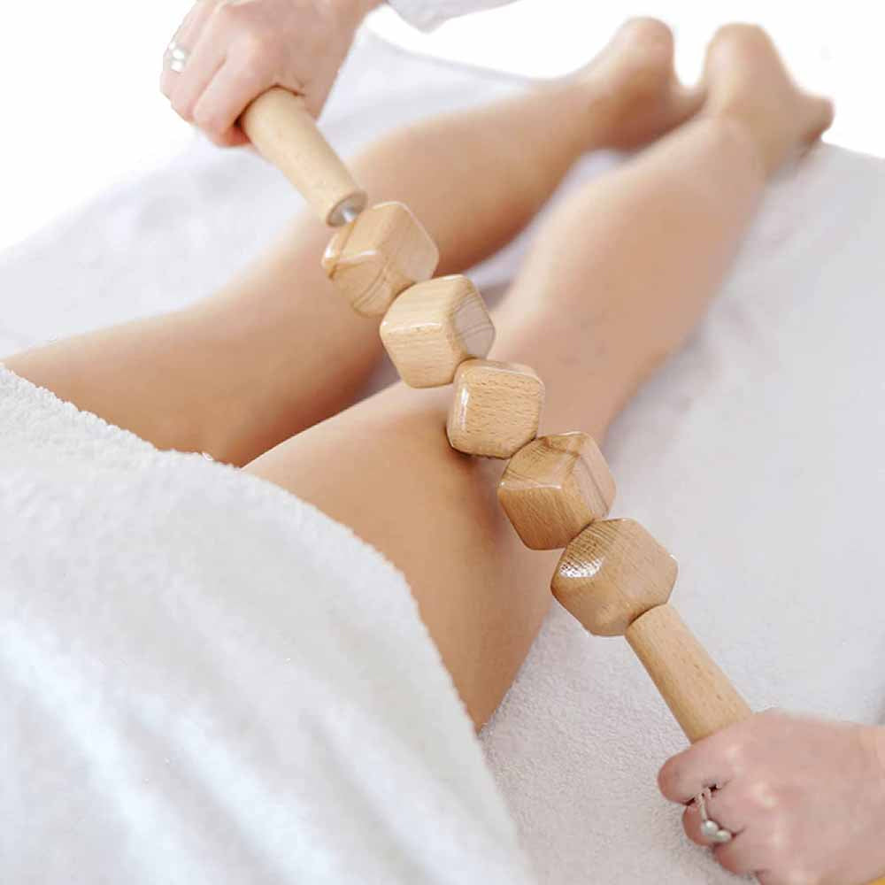 3-teiliges Holz-Massagegerät gegen Cellulite, Handroller