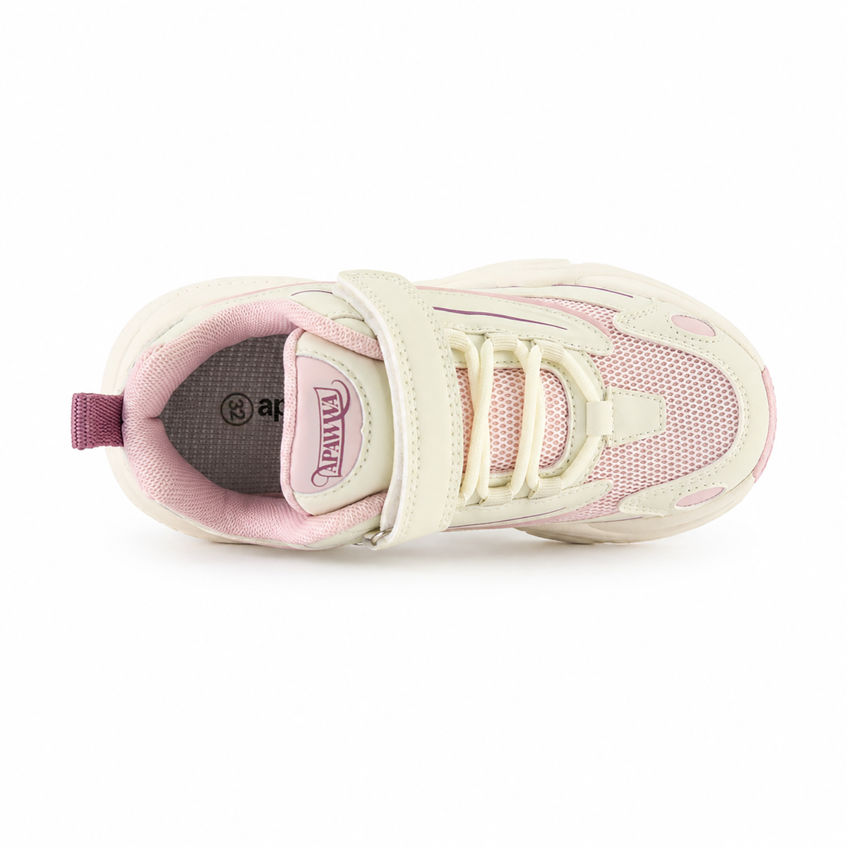 Kinder Chunky Sneaker für Mädchen Rosa-Weiß mit Klettverschluss
