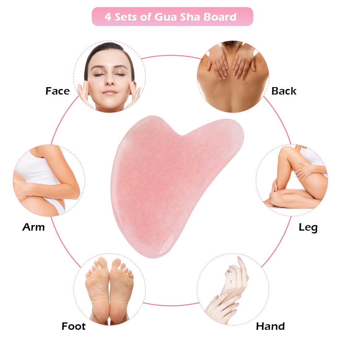 Ganzkörper-Massage-Gua-Sha-Werkzeug aus natürlichem Rosenquarz-Massagestein