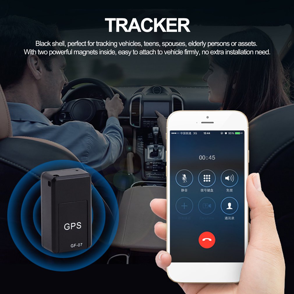 Magnetischer Mini Auto-GPS-Tracker – Echtzeit-Ortungsgerät mit Aufzeichnungsfunktion, Anti-Verlust, wiederaufladbar