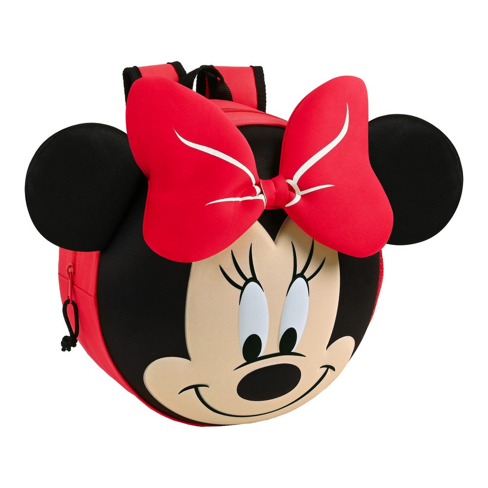 3D Kinder-Rucksack Minnie Mouse – Schwarz/Rot, 31 × 31 × 10 cm