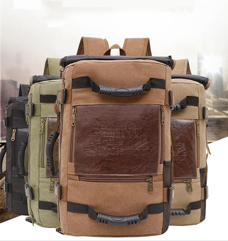 Herren-Canvas-Rucksack, großer Reise- und Schulrucksack, Schulter-Computer-Rucksack, funktionale vielseitige Tasche, multifunktionale Laptop-Tasche