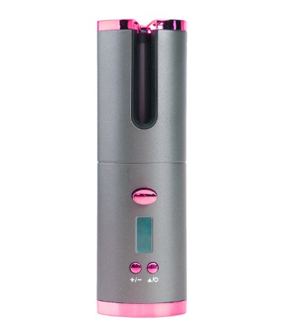 Wiederaufladbarer automatischer Lockenstab für Damen – tragbarer Haar-Curler mit LCD-Display, Keramikbeschichtung, rotierender Locken- und Wellenstyler.