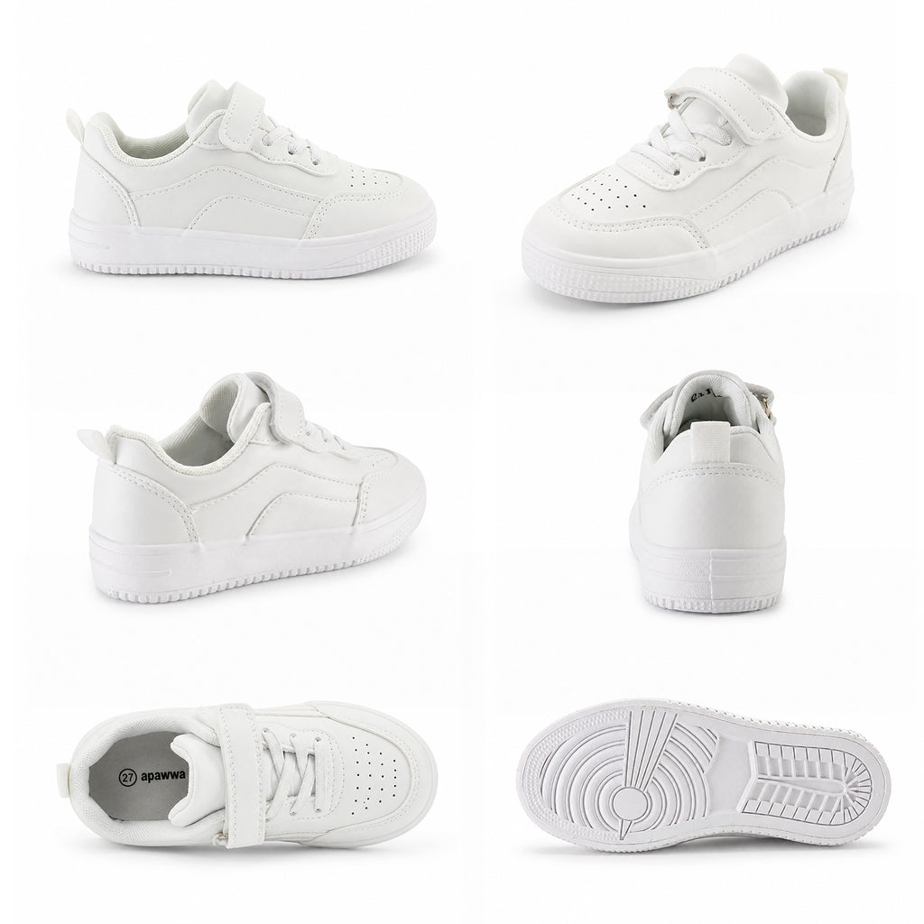 Kinder Sneaker Jungen Weiß mit Klettverschluss