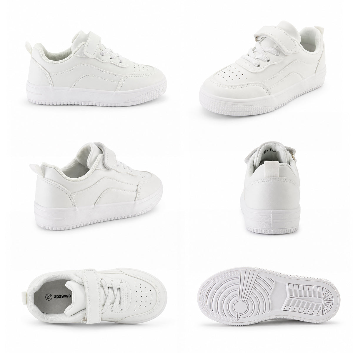Kinder Sneaker Jungen Weiß mit Klettverschluss