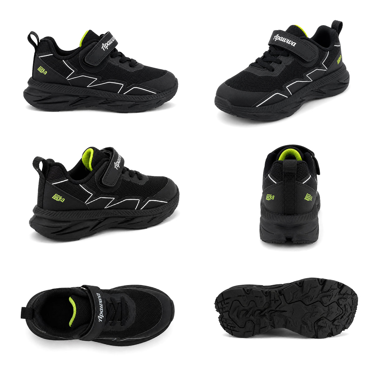 Kinder Sneaker Jungen Schwarz mit Klettverschluss