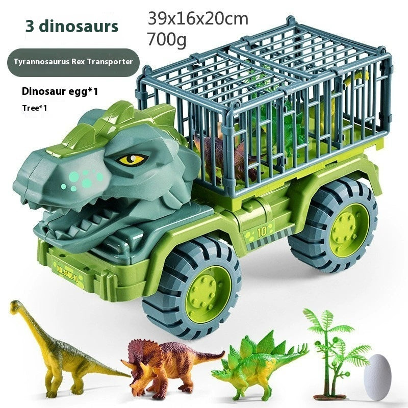 Großes Baustellenfahrzeug- und Dinosaurier-Spielzeug-Auto-Set für Kinder