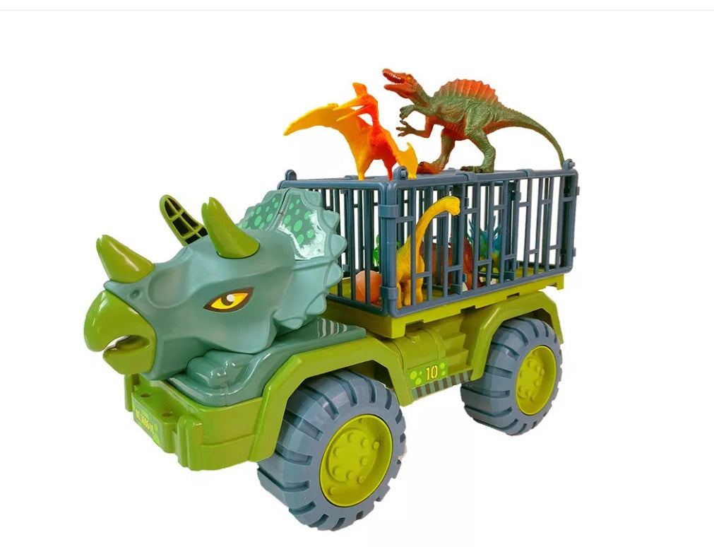 Großes Baustellenfahrzeug- und Dinosaurier-Spielzeug-Auto-Set für Kinder