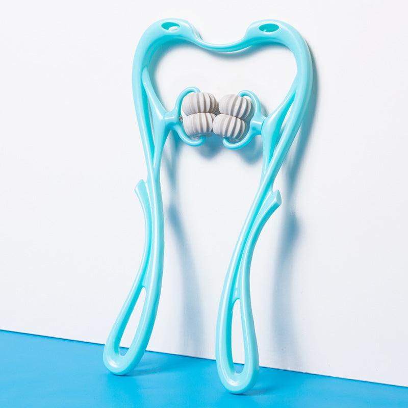 Multifunktionaler manueller Nackenmassager mit sechs Rollen – Massagegerät zur Linderung von Verspannungen