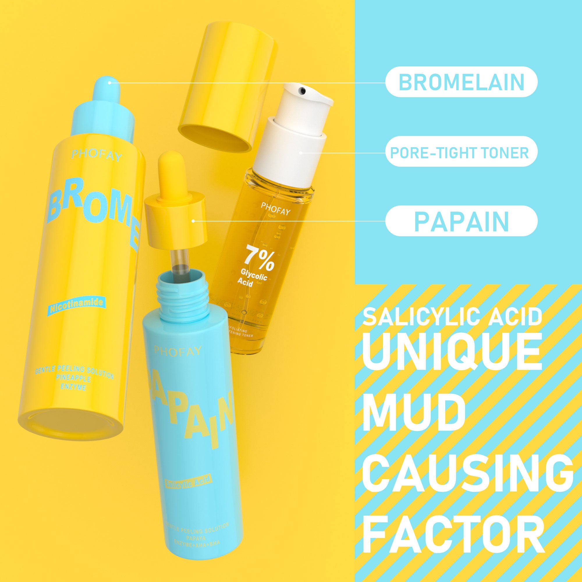 PHOFAY SANFTES PEELING‑SOLUTION mit Papaya‑Enzymen, AHA und BHA