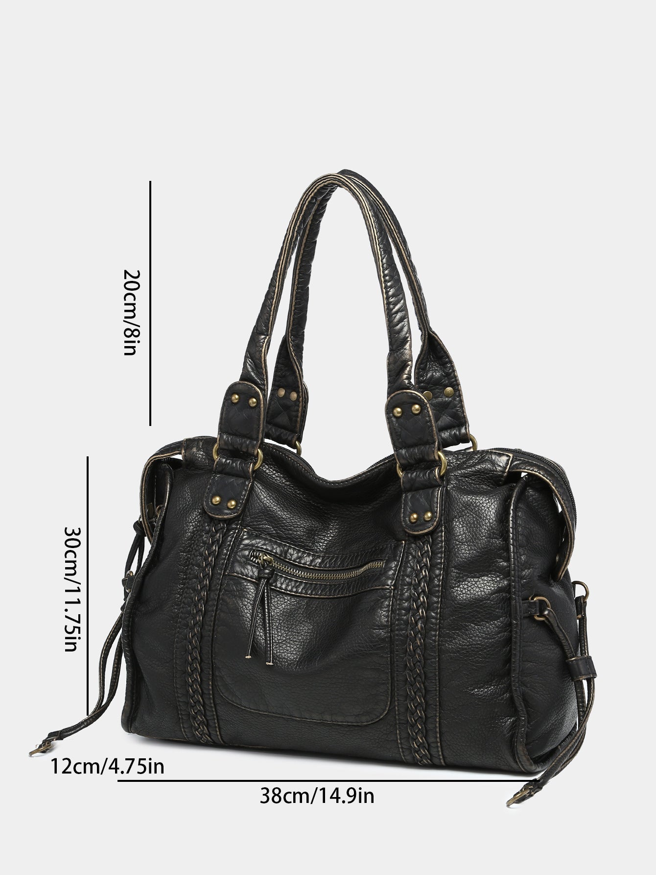 Modische Retro-Motorradtasche im Used-Look, ausgewaschen, gebürstet, mit großem Fassungsvermögen und weichem Material