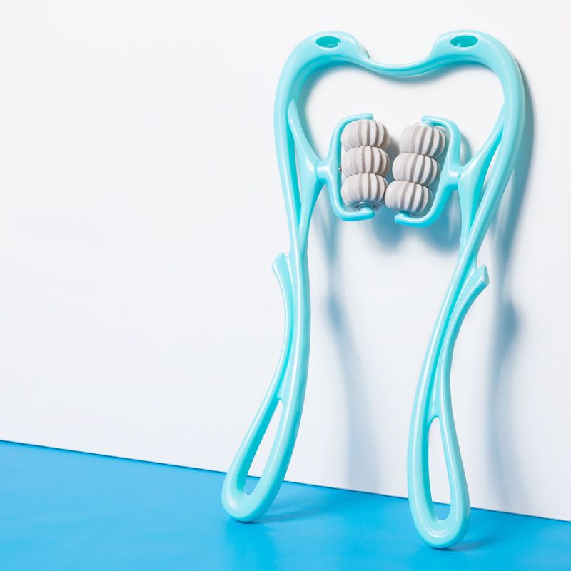 Multifunktionaler manueller Nackenmassager mit sechs Rollen – Massagegerät zur Linderung von Verspannungen