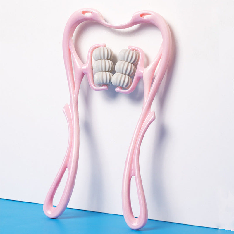 Multifunktionaler manueller Nackenmassager mit sechs Rollen – Massagegerät zur Linderung von Verspannungen